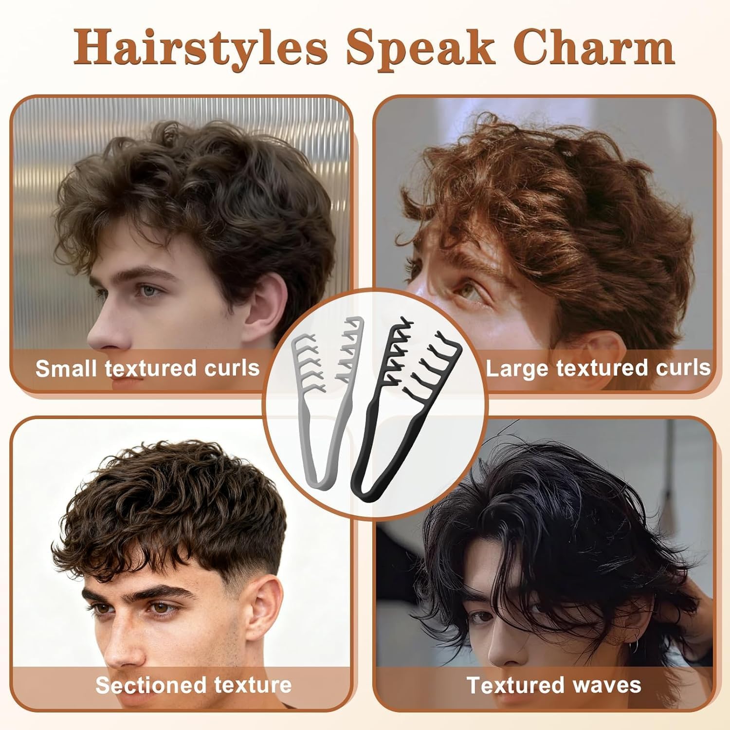 Peigne coiffant pliable homme - dents larges, volumisant racines - praticité et style