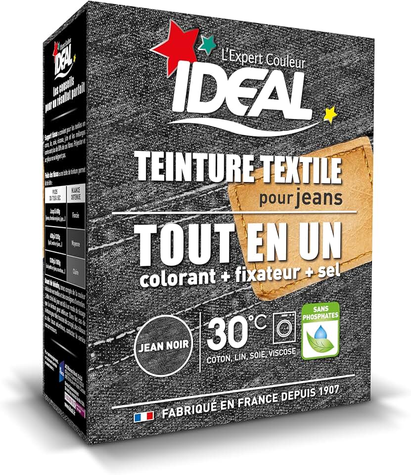 Ideal - Teinture Textile Tout en un - 350g - teinture jean noire