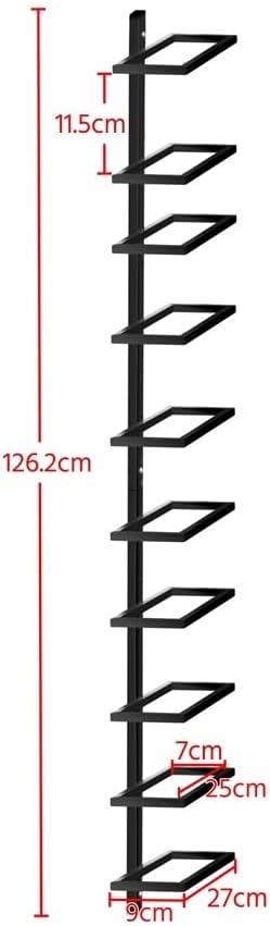 Yaheetech - Porte Bouteille mural métal - 126cm - 10 bouteilles, noir