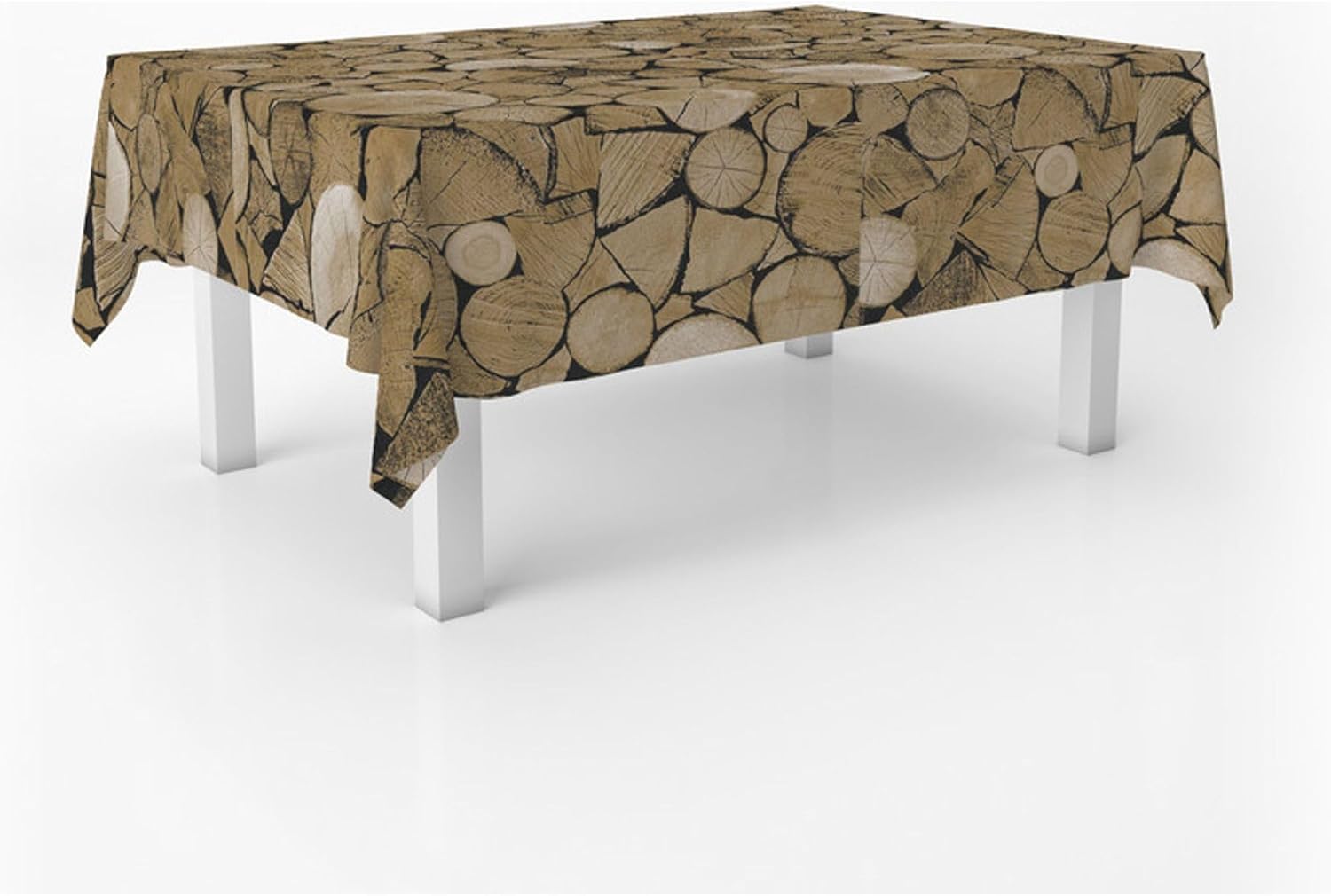 Nappe en toile cirée - rectangulaire 140x140 cm, anti-taches, imperméable, Trunks Brun