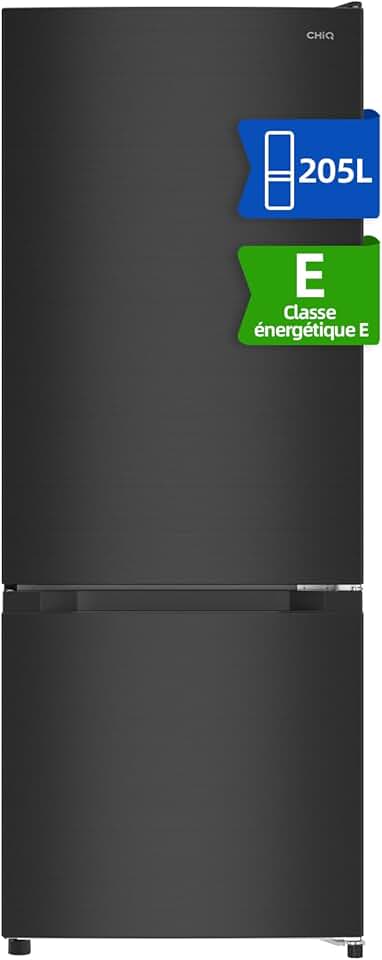 CHIQ - FBM205L42 - 205L, acier noir, 39dB, faible givre, portes réversibles