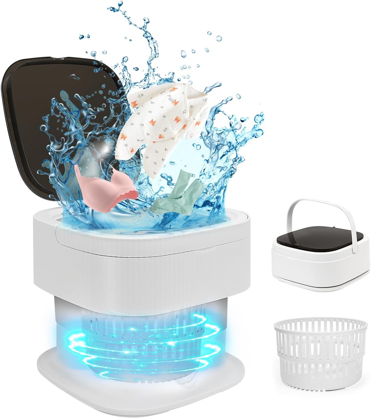 SUPAREE - mini machine à laver pliable 16L - portable, essorage 1.8kg