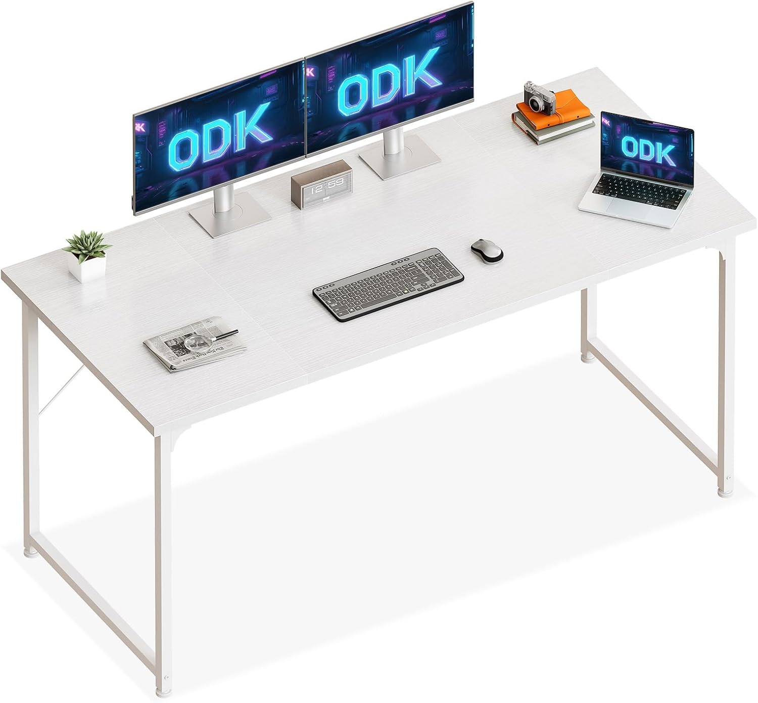 Bureau d'ordinateur - blanc - 160x55 cm - espace de travail moderne