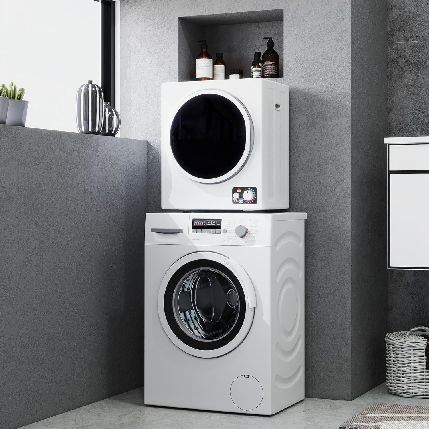 HOMCOM - sèche-linge 4kg, 850W, 4 modes, mural, inox, compact