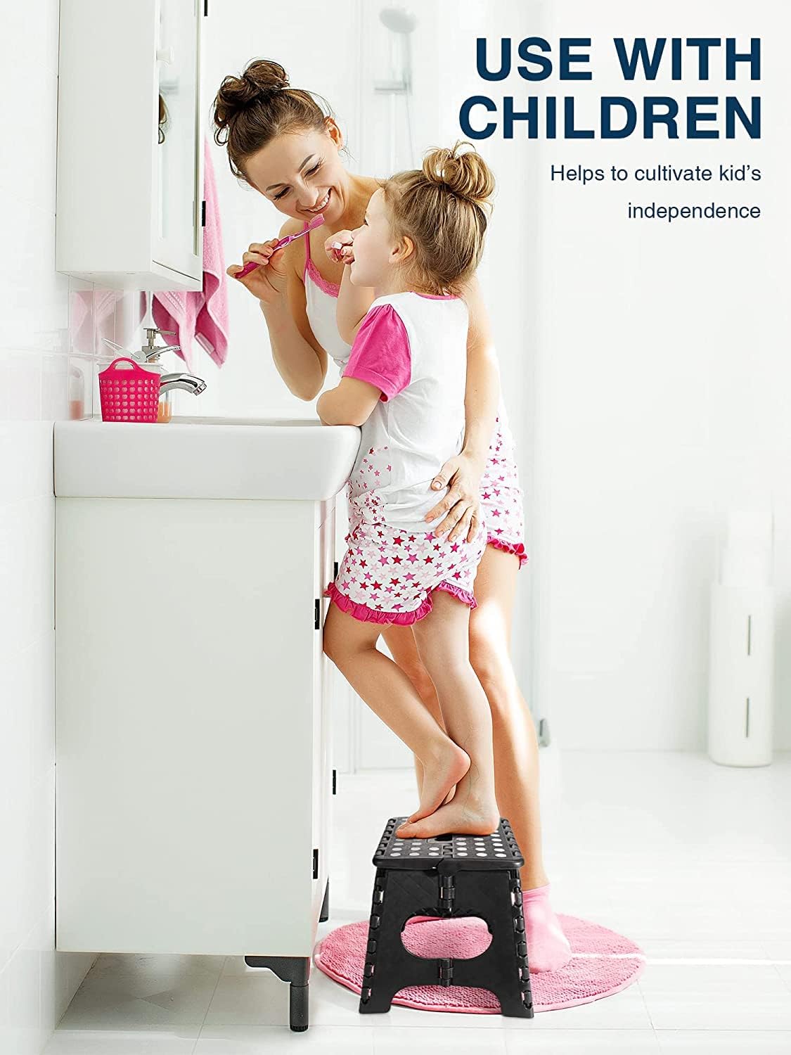 HOUSE DAY - Tabouret pliant 27 cm - 150kg, léger, compact noir