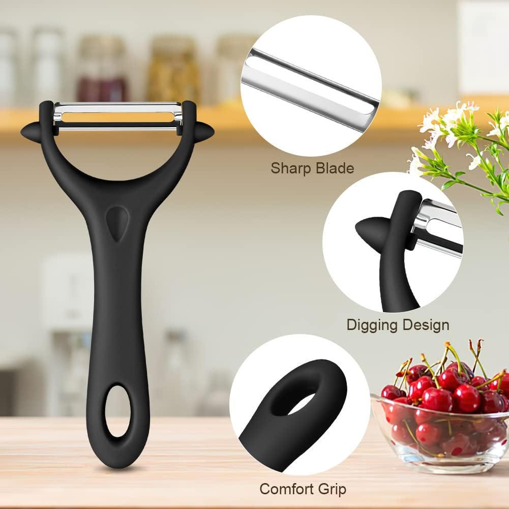 Éplucheur universel - 2 pièces - inox, poignée ergonomique, fruits/légumes
