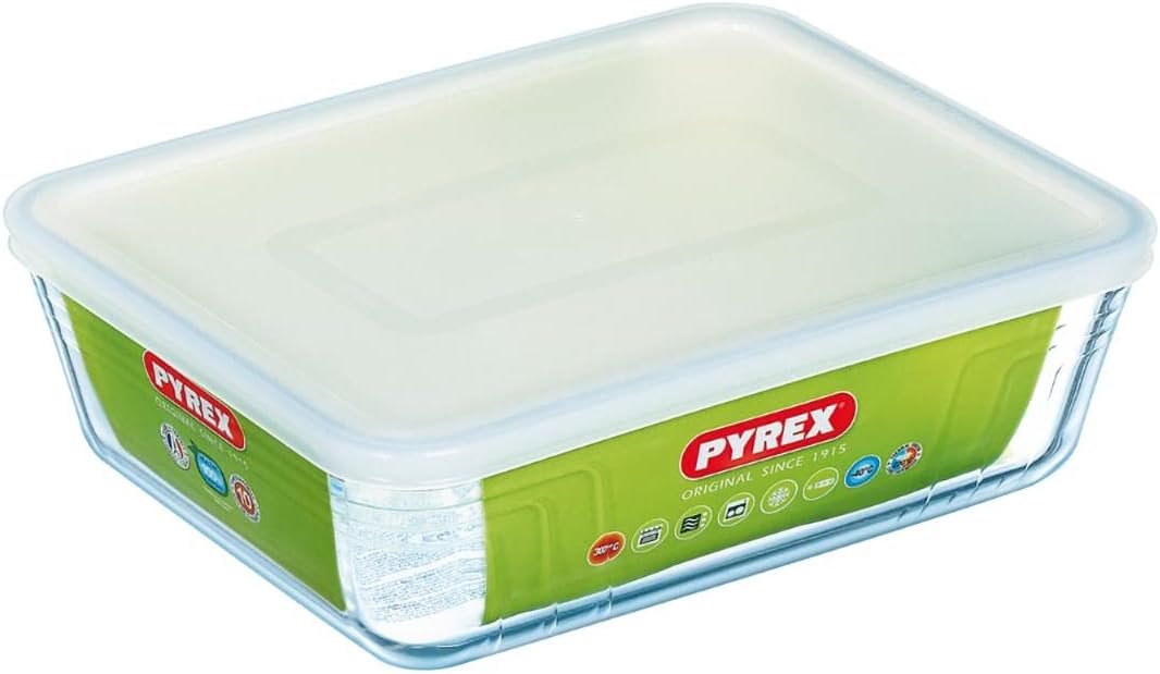 Pyrex - Cook & Freeze - plat 27x22 cm - couvercle multicolore