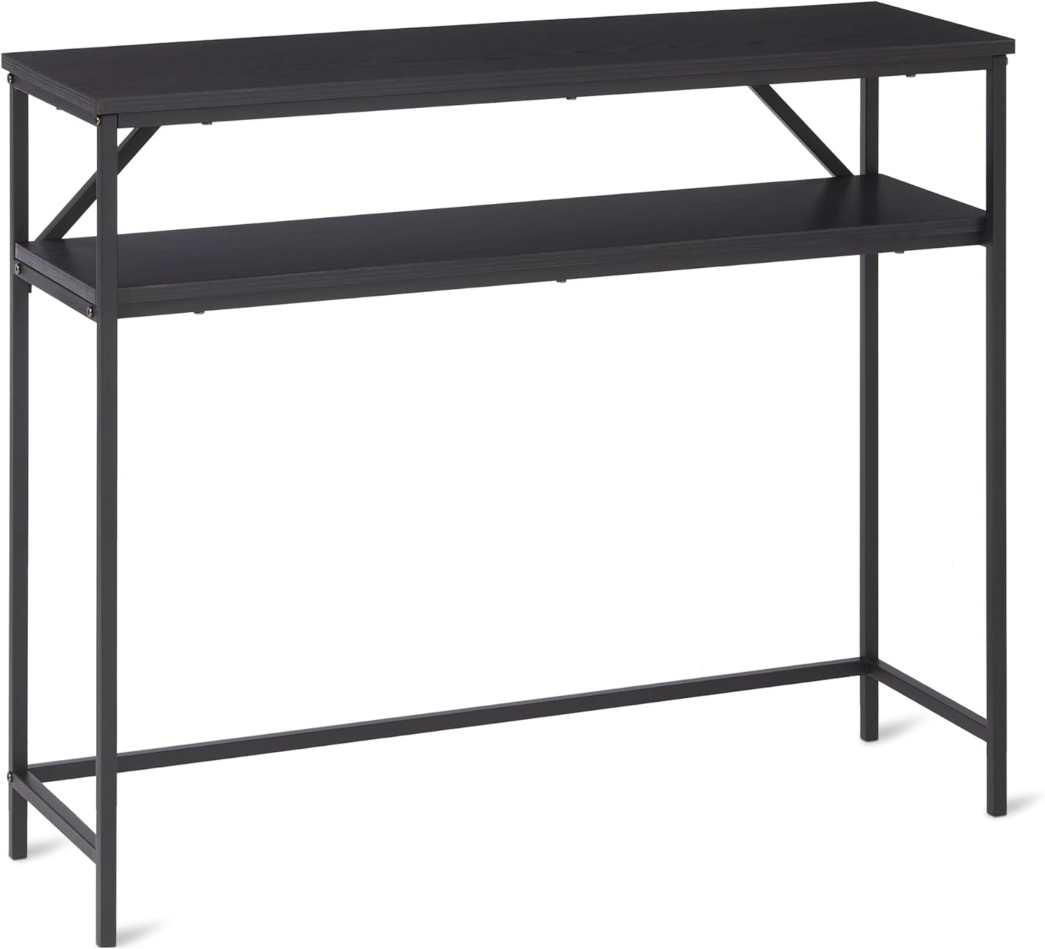 maxi-dealzz Basics - Console rectangulaire avec étagère, acier, 100x30x80 cm