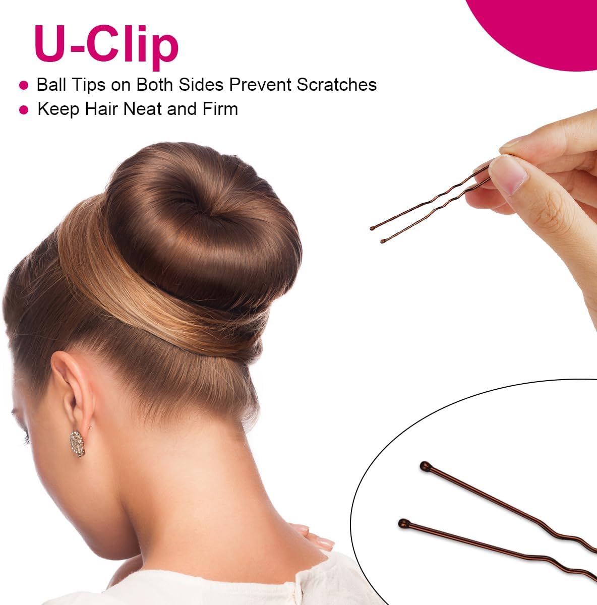 URAQT - Machine à pain donut - 4 pièces, 6/8 cm - chignon, 30 épingles