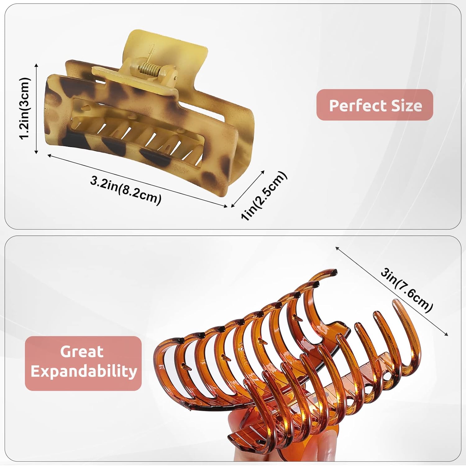 Lolalet - pince à cheveux double dents - 8cm - lot de 8 colorées