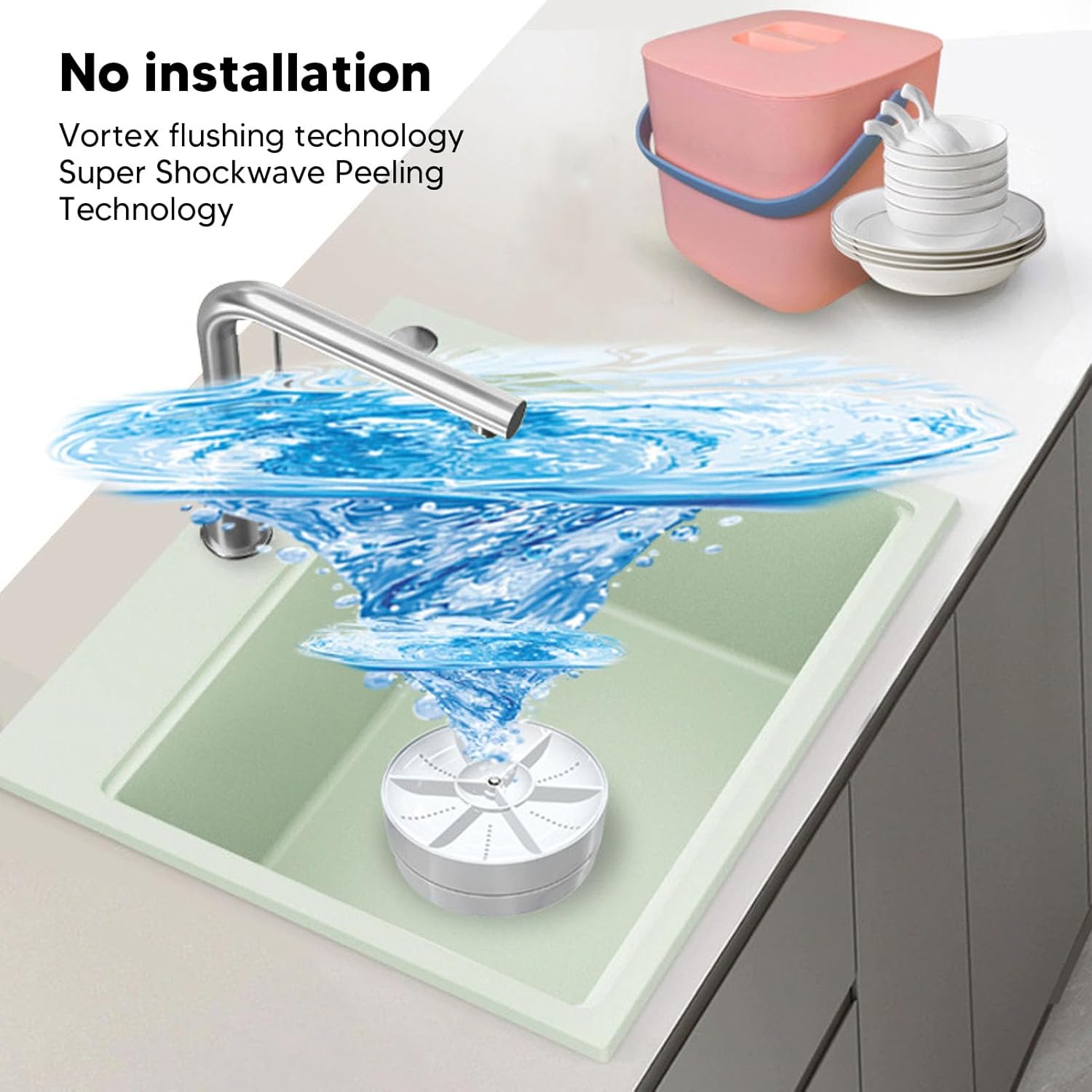 Focket - Mini Lave-Vaisselle Portable - compact - USB sans fil, arrêt auto