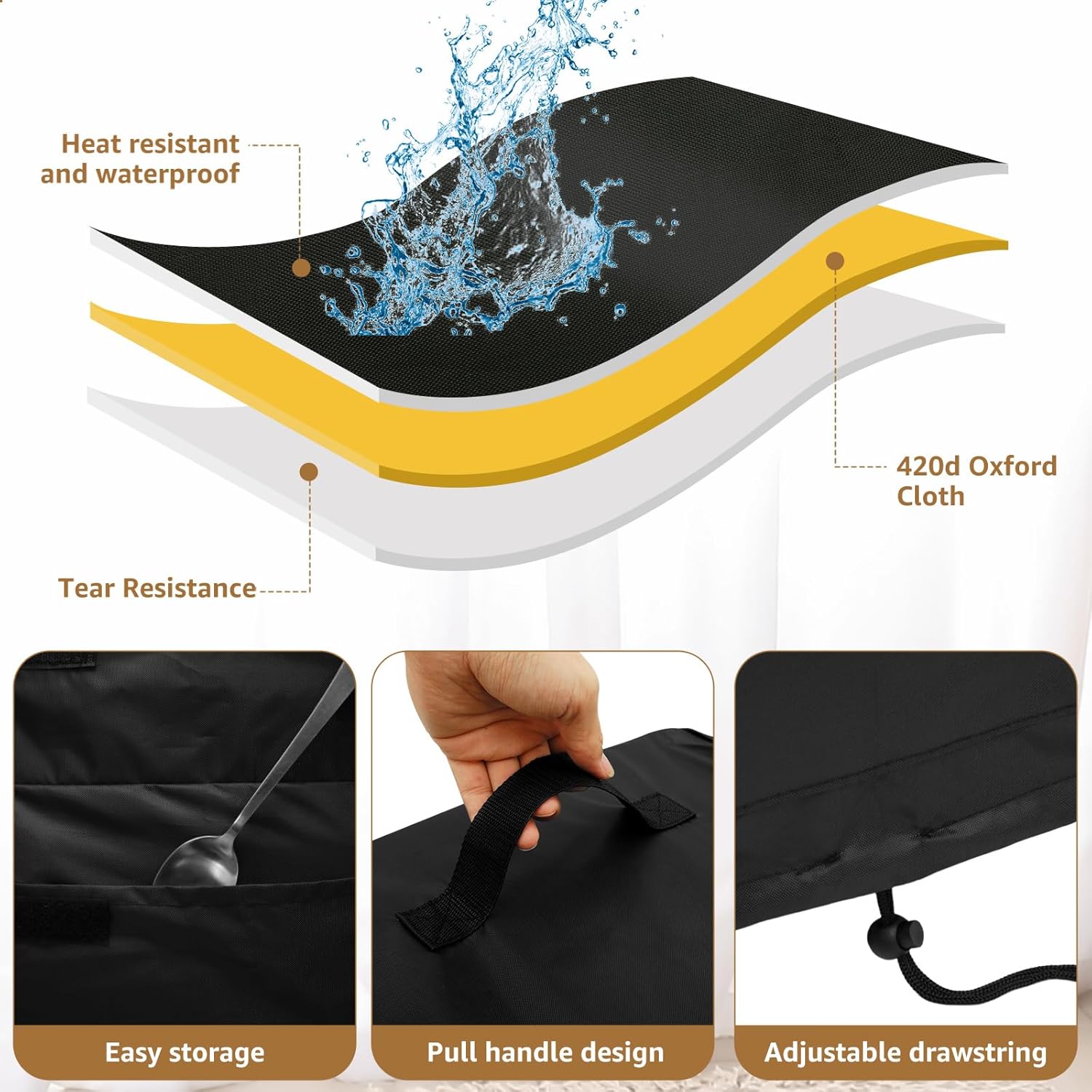 Housse de trancheuse universelle - 54,6x45,7x45 cm - Oxford 420D étanche et résistante