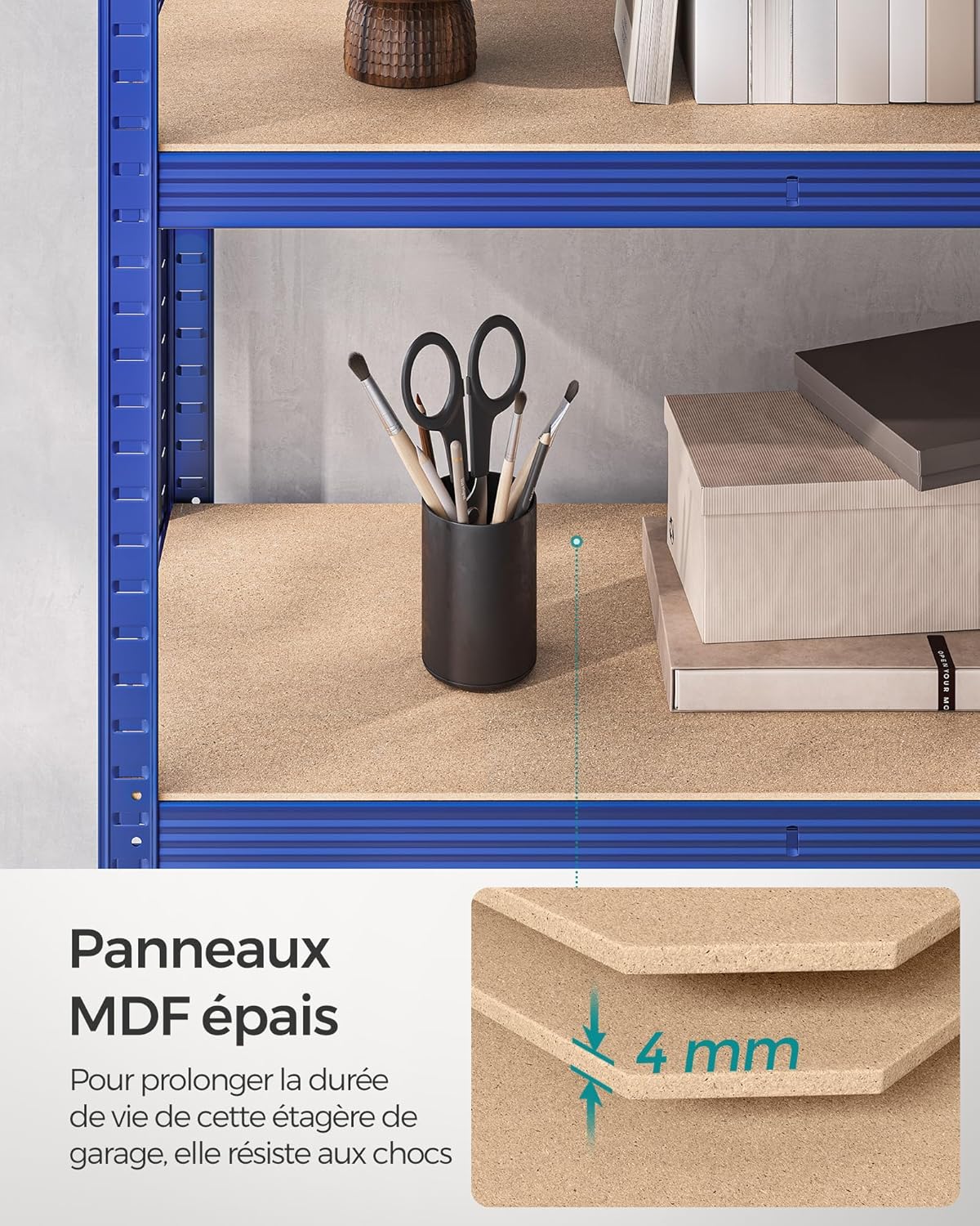 Songmics - étagère à 5 niveaux 50x100x200 cm, capacité 600 kg, GLR050Q02