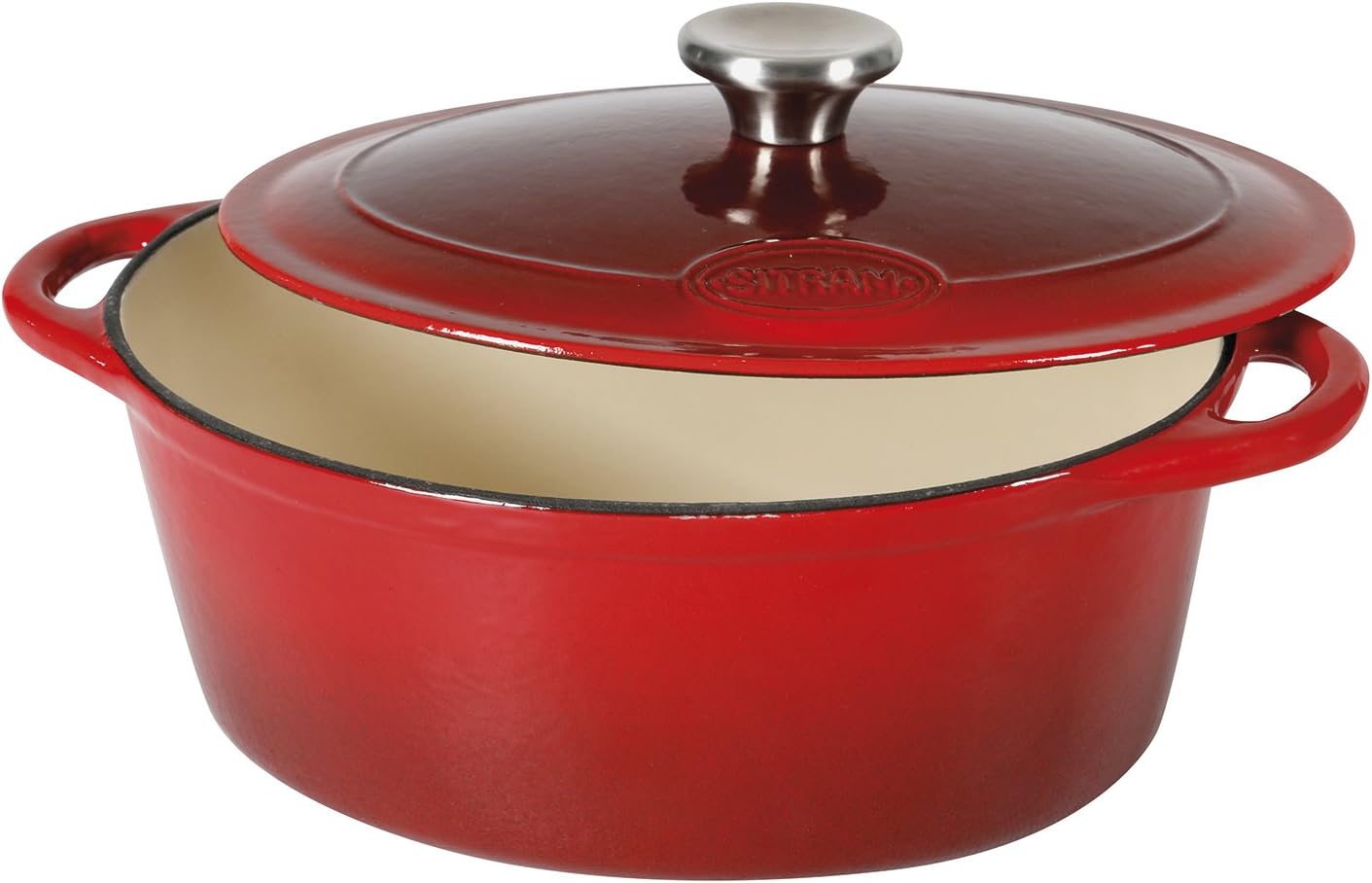 Sitram - Cocotte ovale en fonte émaillée 6.5L, 33x25x13.5cm - 710840