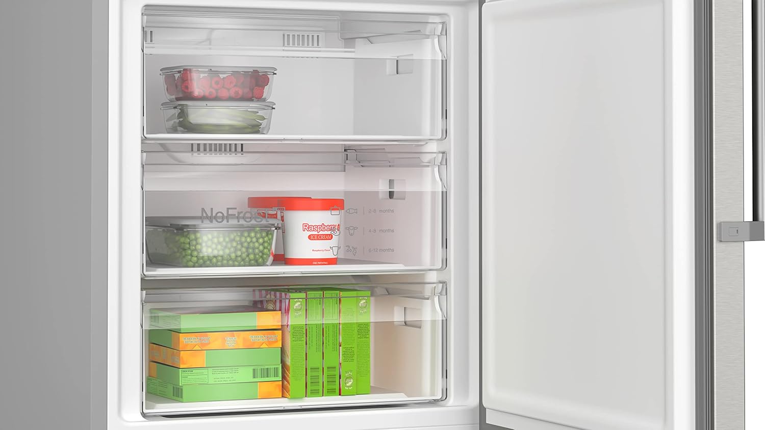 Bosch - combiné Série 4 - 203x70 cm - 440L inox anti-traces KGN497ICT