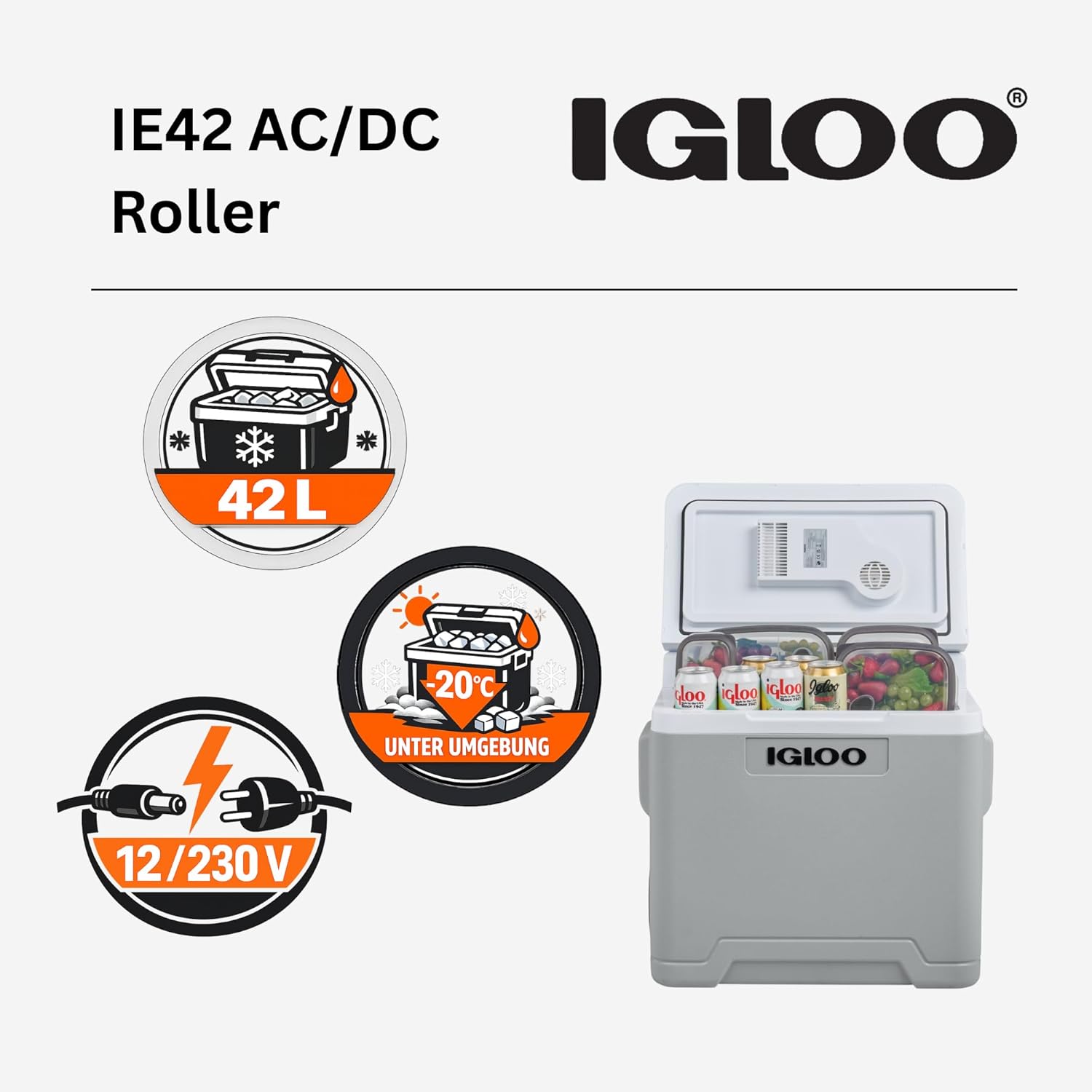 IGLOO - Glacière électrique portative - grande capacité, prise 12V
