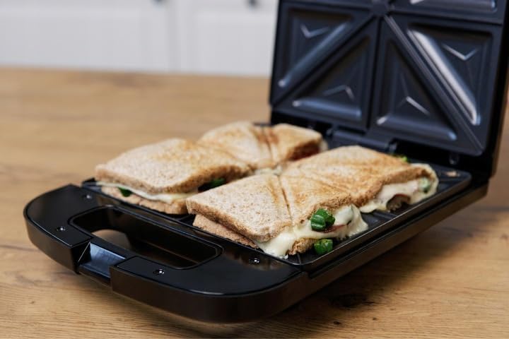 Croque Monsieur électrique XXL - 4 sandwichs - 1400W - noir