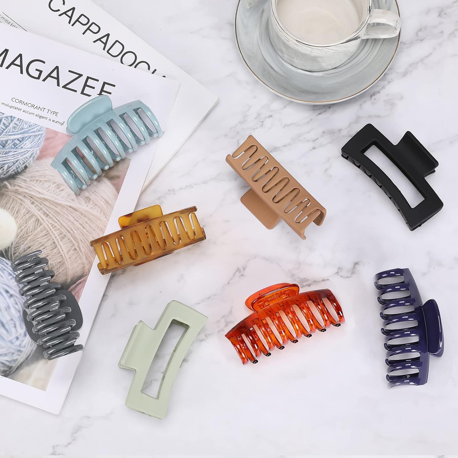 Lolalet - pince à cheveux double dents - 8cm - lot de 8 colorées