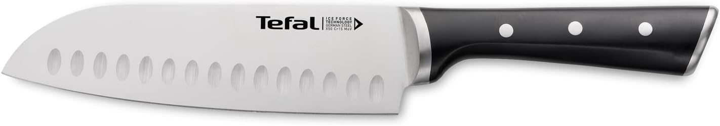 Tefal - Ice Force Santoku 18,5 cm - inox allemand, coupe durable - K2320614