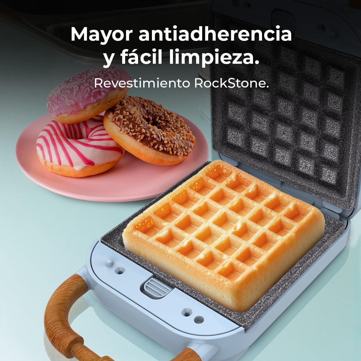 Cecotec - Rock'nToast Retro One - 700W, 3 plaques, revêtement RockStone