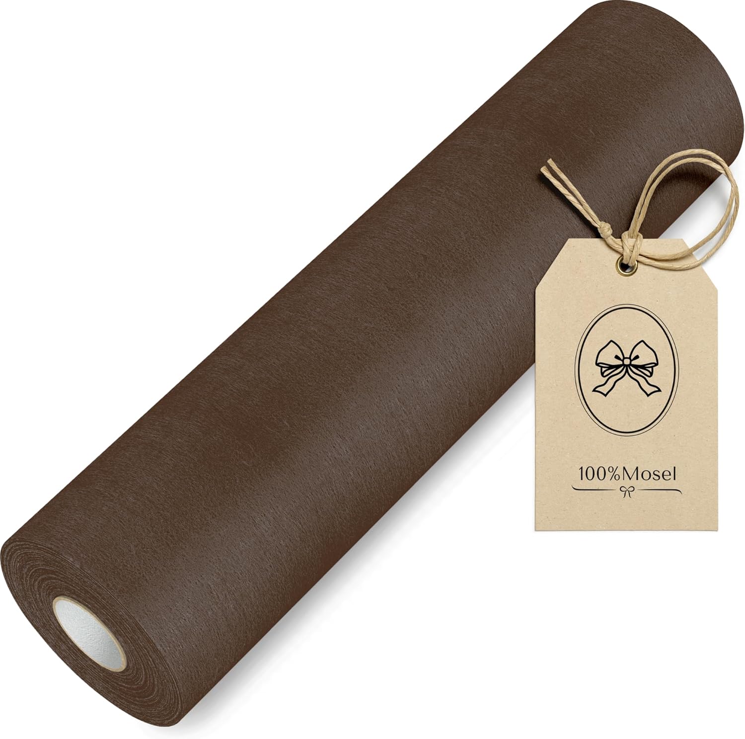 100% Mosel - Vlies Chemin de table - 30x2500cm - non tissé, marron chocolat, décoration élégante