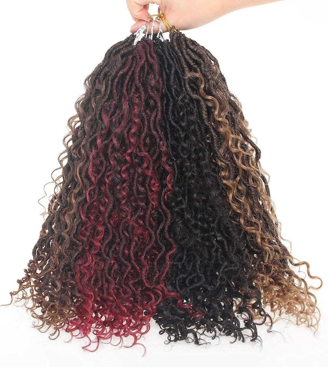 Xtrend - Boho Faux Locs 18 pouces - 8 paquets, pré-bouclés, 14 mèches, T30#