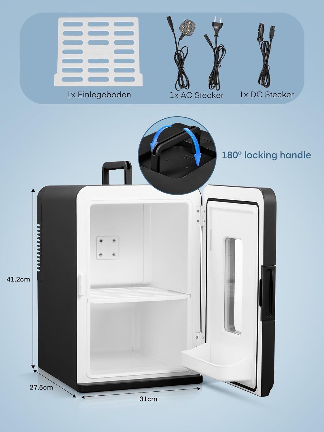 FOHERE - mini frigo portable 15L - chaud/froid, silencieux, 21 canettes