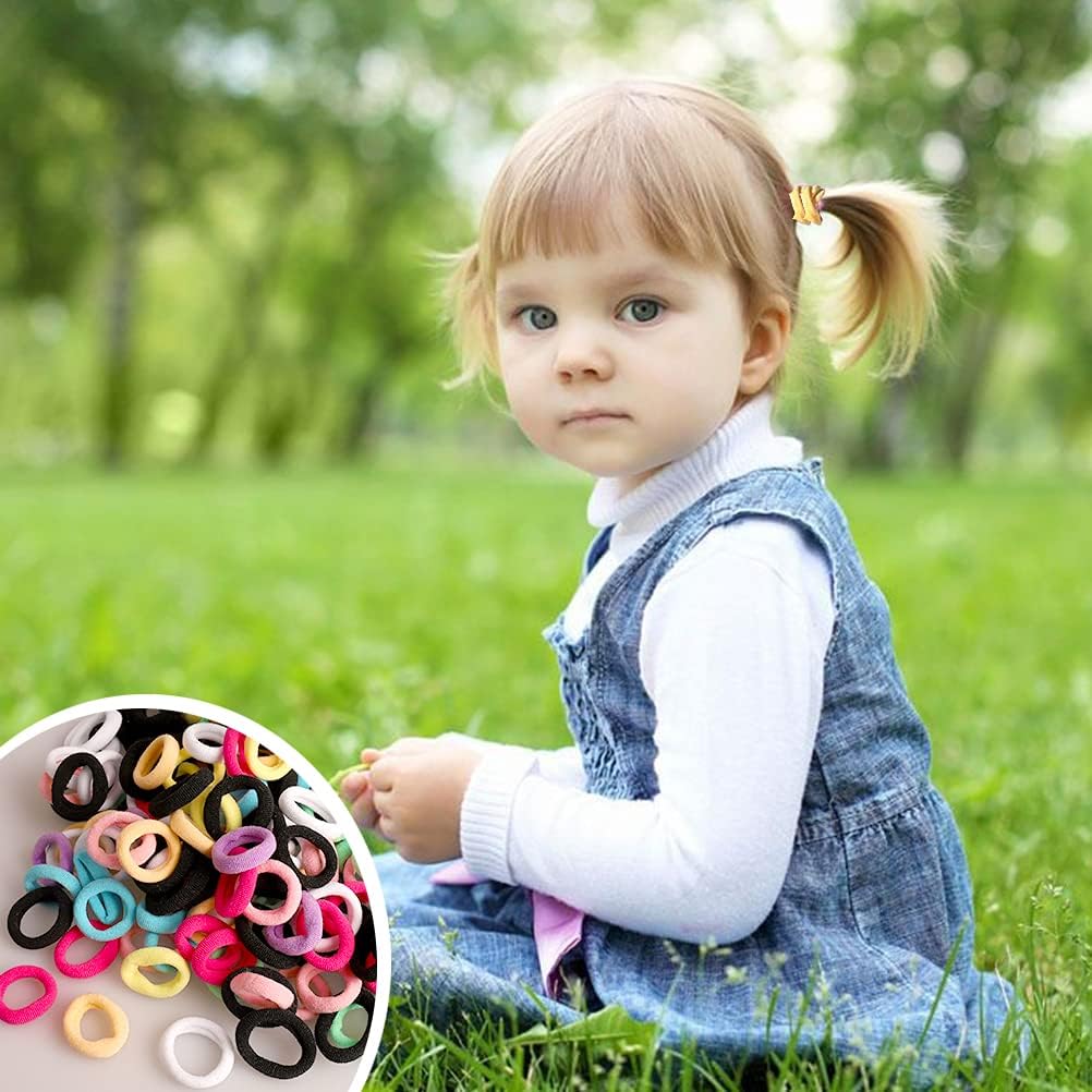 Élastiques cheveux fille - mini chouchous colorés - 200 pcs - accessoires enfants