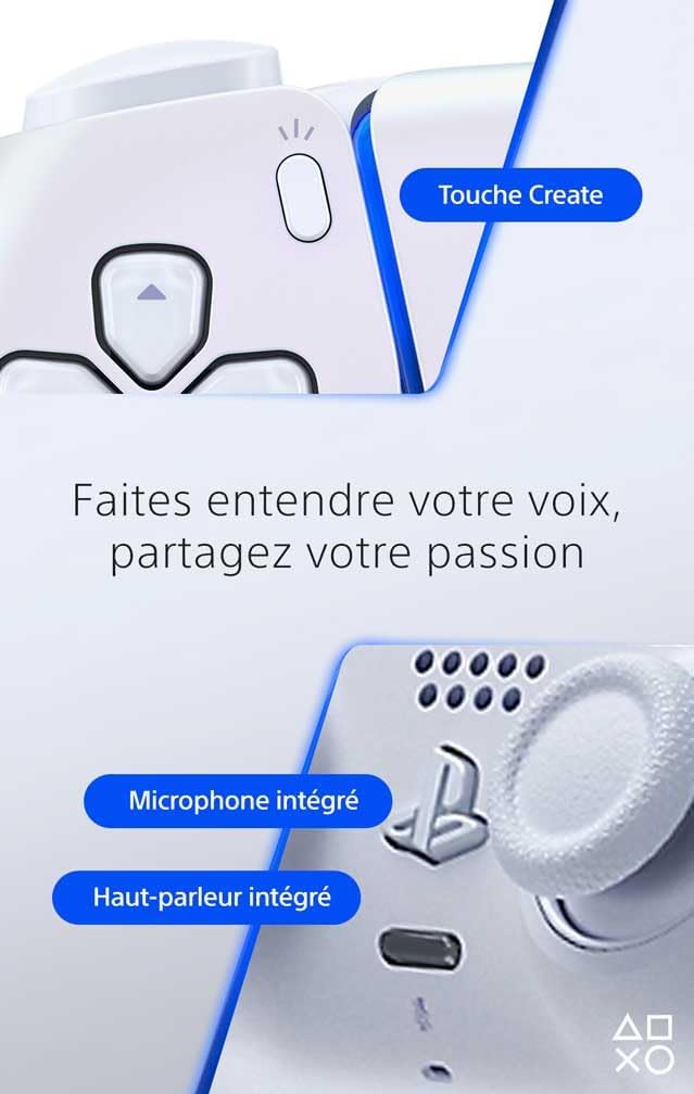 Sony - Manette DualSense PS5 - sans fil, retour haptique, micro intégré, Chroma Pearl