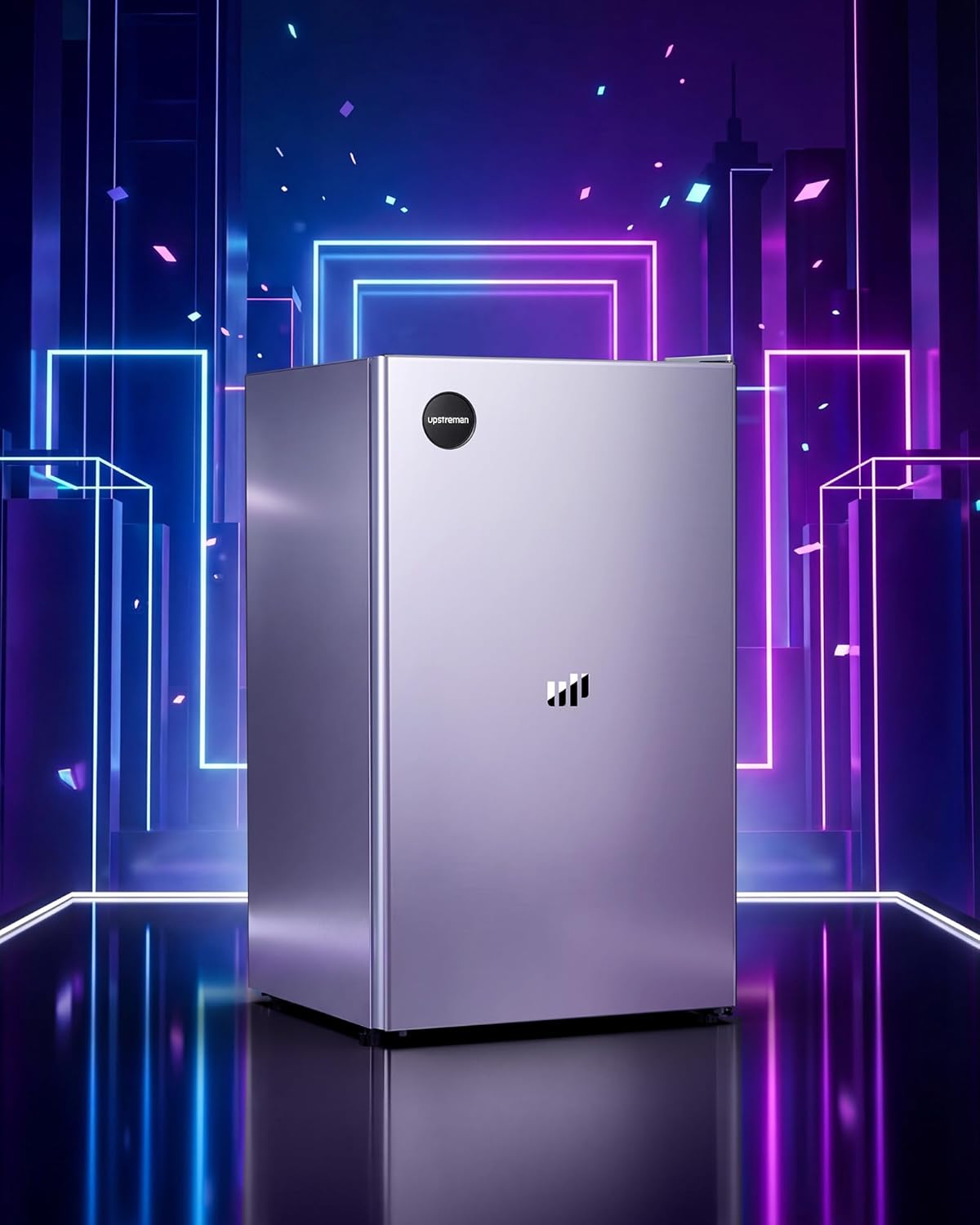 Upstreman - CR91 - 91L - Frigo compact argenté, thermostat réglable, silencieux