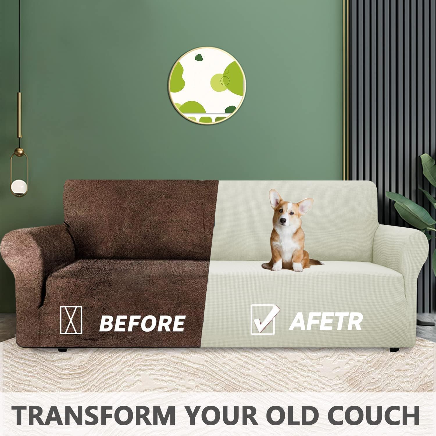 Housse canapé extensible 2 places, accoudoirs, lavable, antidérapant, moderne