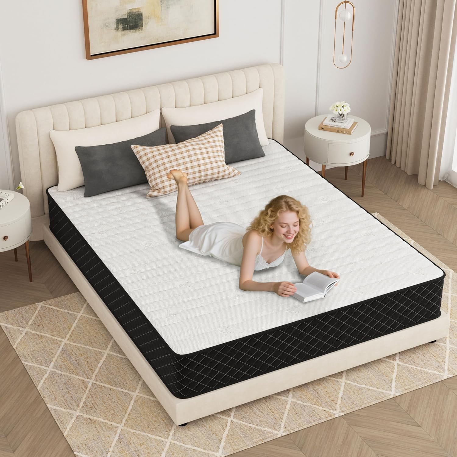 PurrJoys - matelas ressorts ensachés - 90x200 cm - 7 zones, H3/H4, Oeko-TEX, 25 cm