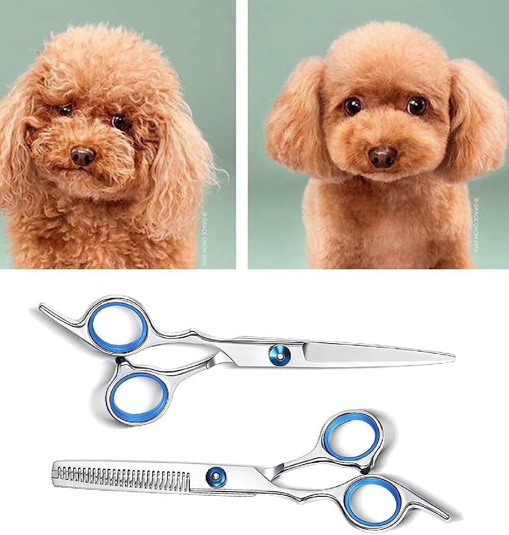 Ciseaux de coiffure - kit 7 pièces gaucher inox, coupe salon et domicile