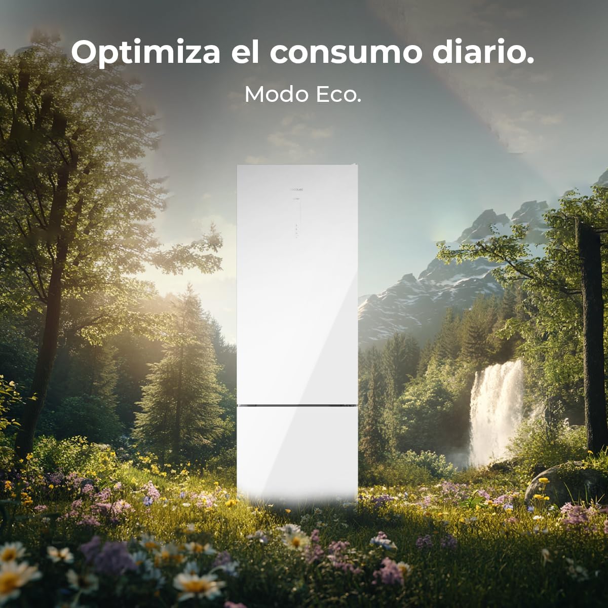 Cecotec - Bolero CoolMarket Combi 356 - 200x60 cm - verre, No Frost, faible conso - 356 White Glass D.