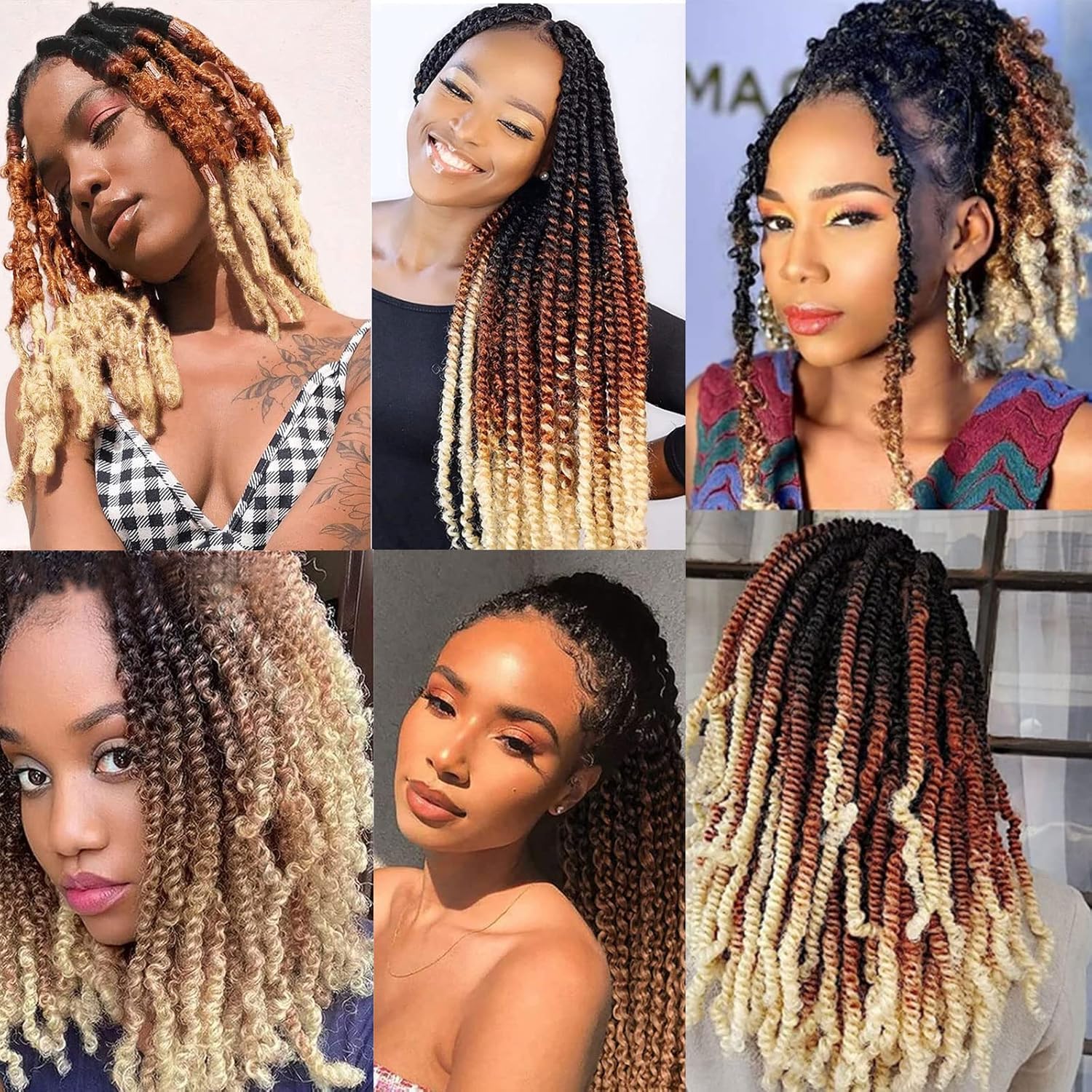 Xtrend - Springy Afro Twist série - 20 pouces - 8 packs synthétiques, 1B27613#