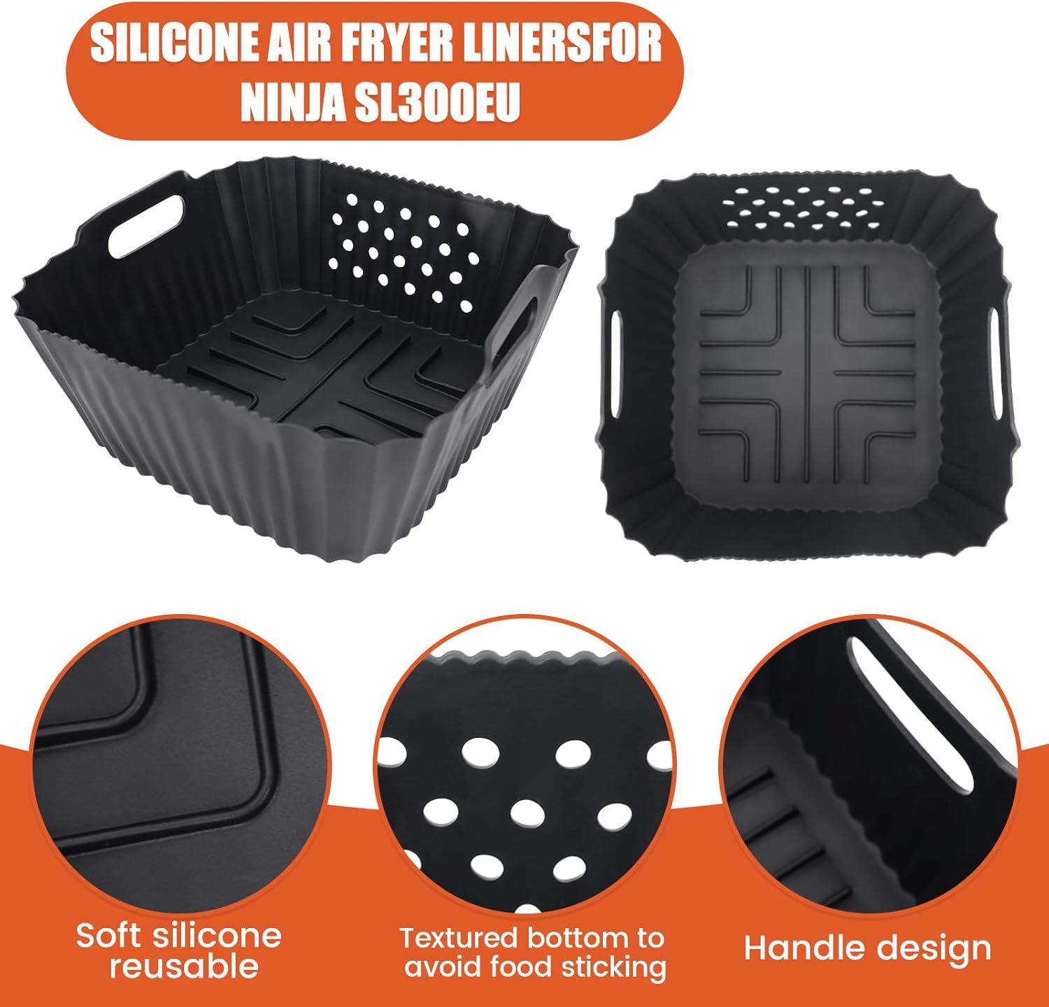 Moule silicone air fryer - compatible Ninja Double Stack 7,6L - réutilisable, extra haute - SL300EU
