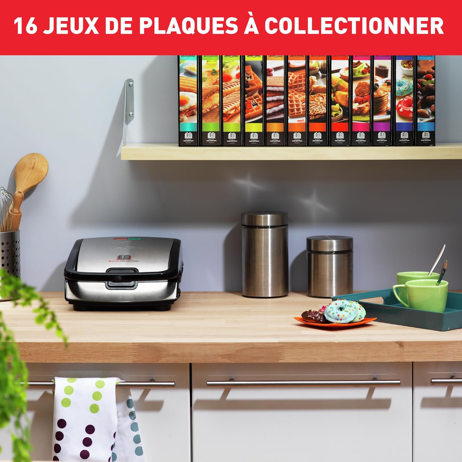 Tefal - Snack Collection - 2 plaques incluses, rangement facile, SW852D12