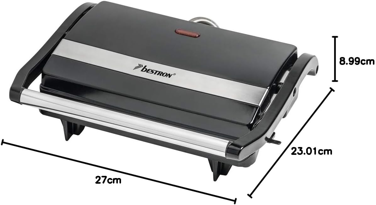 Bestron - Panini Maker série APM - poignée Cool-Touch, revêtement antiadhésif, bac récupérateur - 700W - APM123Z