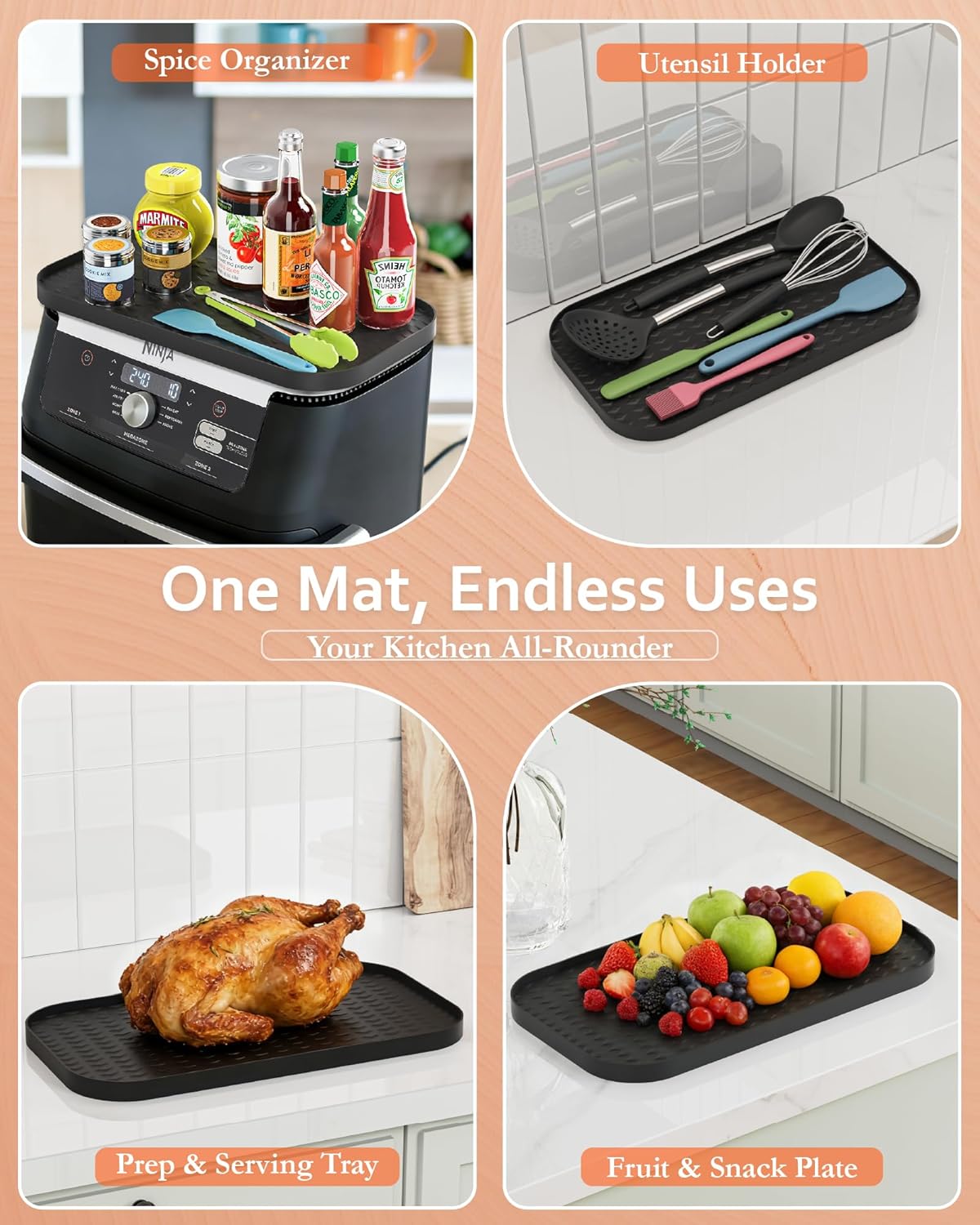 Accessoires Air Fryer silicone, 10.4L, réutilisables, AF400EU AF500EU AF451EU DZ401