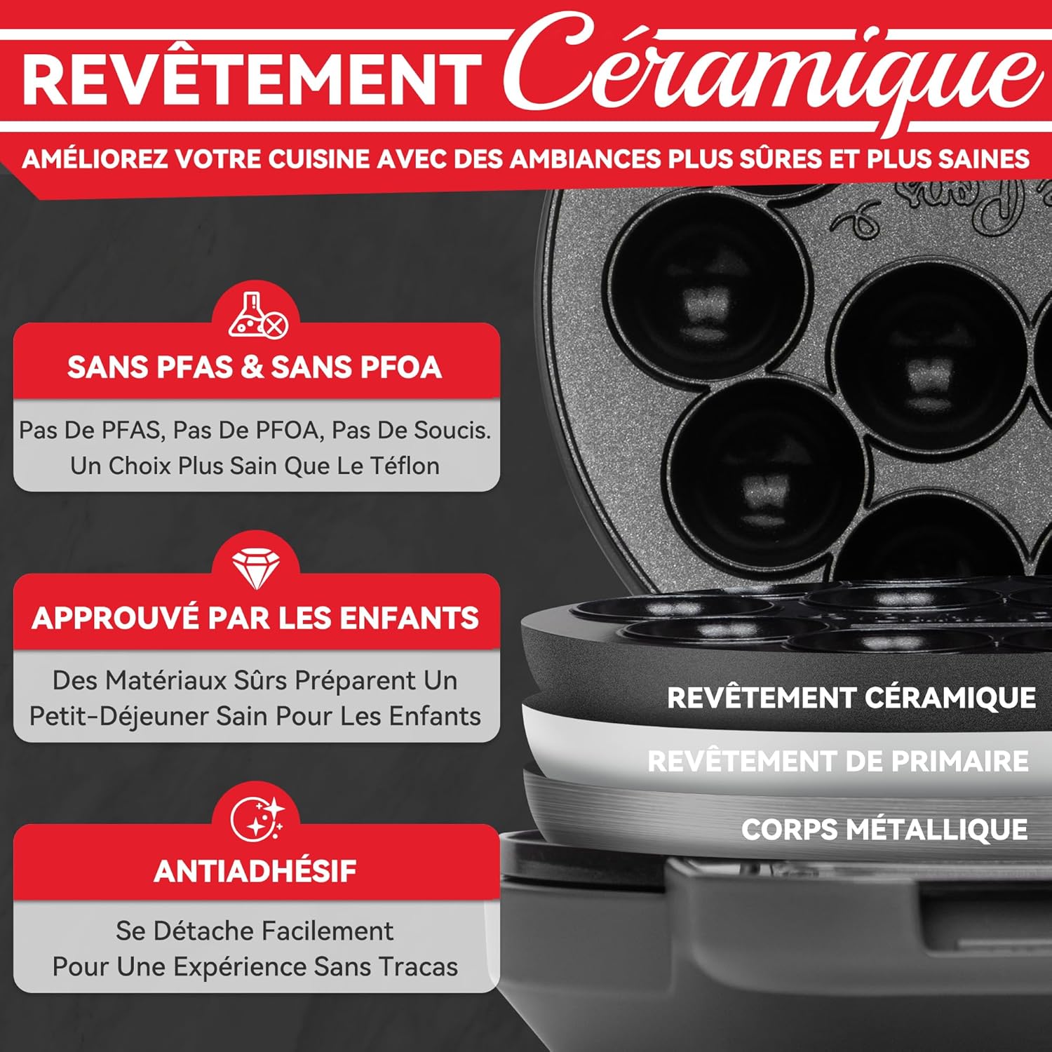 Flip - Cake Pop Maker - 12 x 1,4 cm - céramique, pinceau et recette