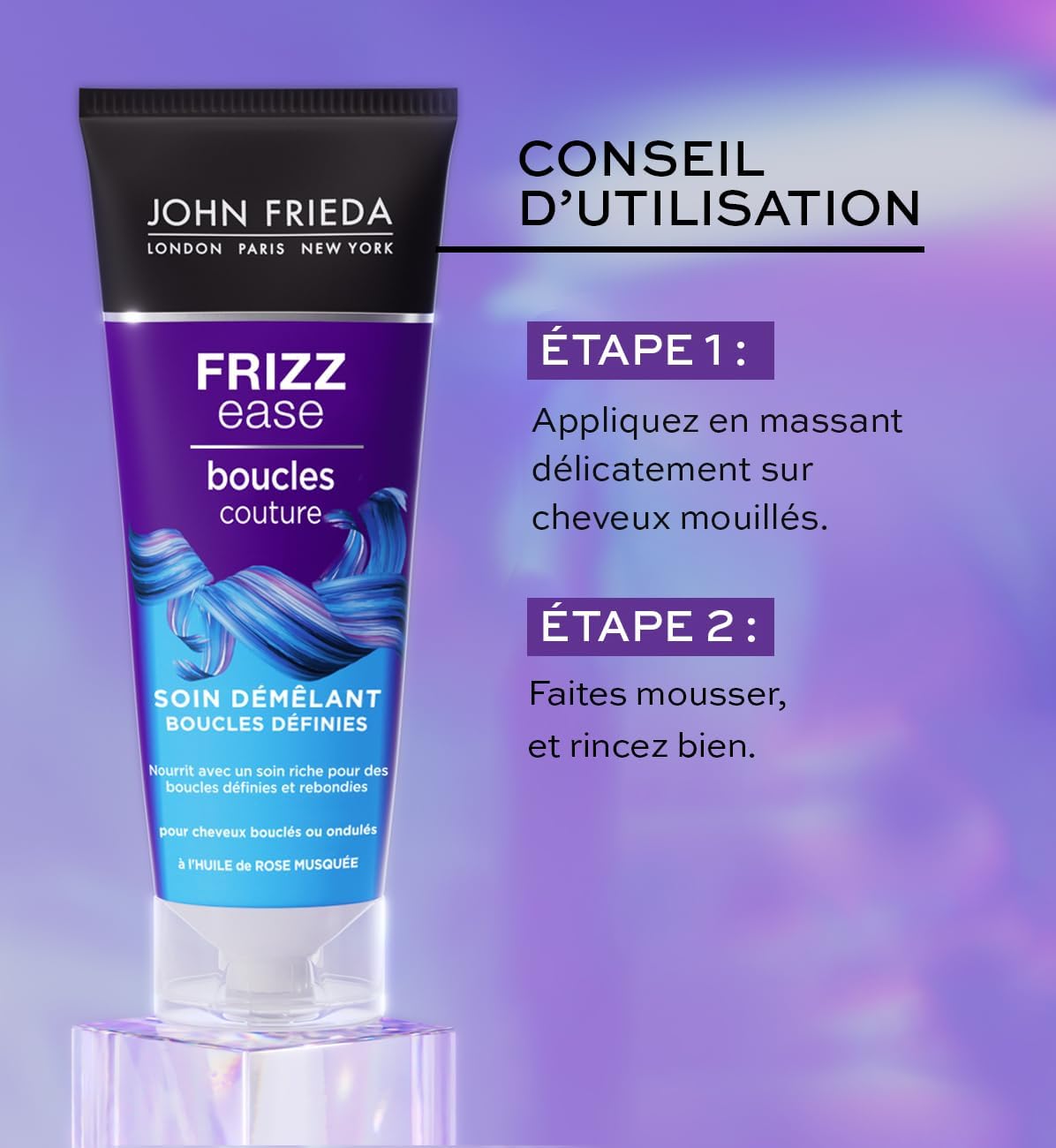 John Frieda - Frizz Ease Boucles Couture - 250ml - lot de 3, soin démêlant