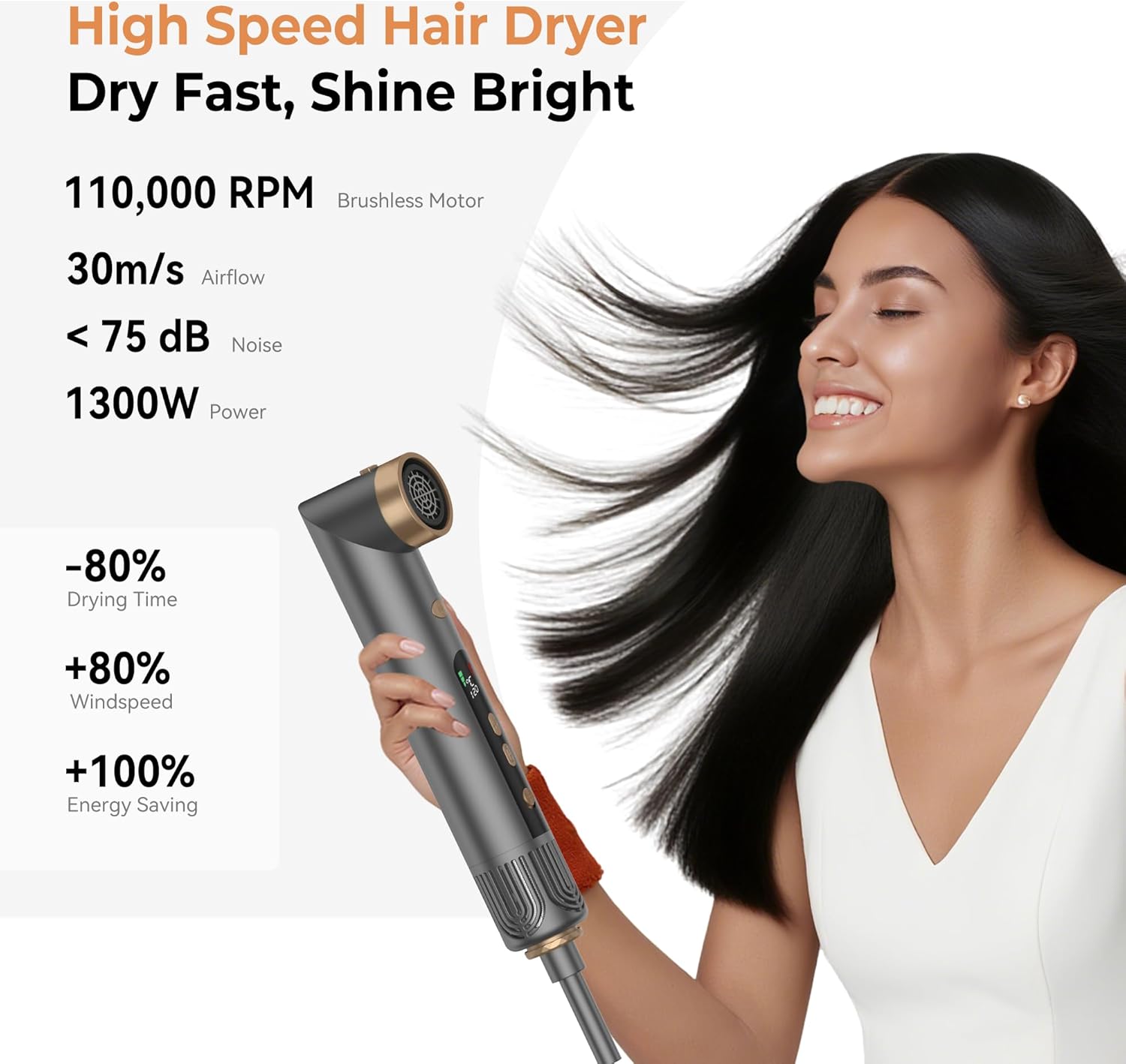 OKWRAP - Air Styler 7 en 1 - 1300W - séchage, bouclage, lissage 110000TR/MIM