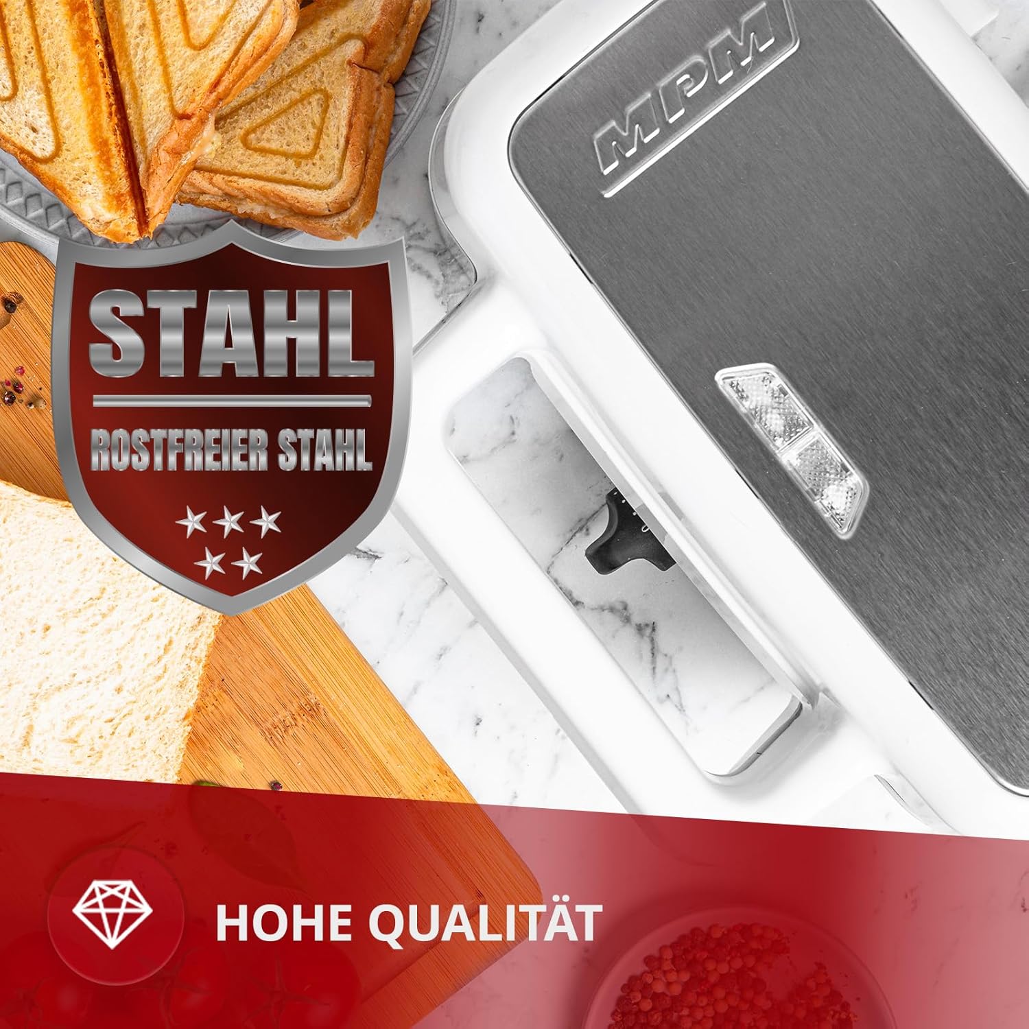 MPM - MOP-33M - appareil 3 en 1, 1200W, plaques interchangeables, MOP-33M