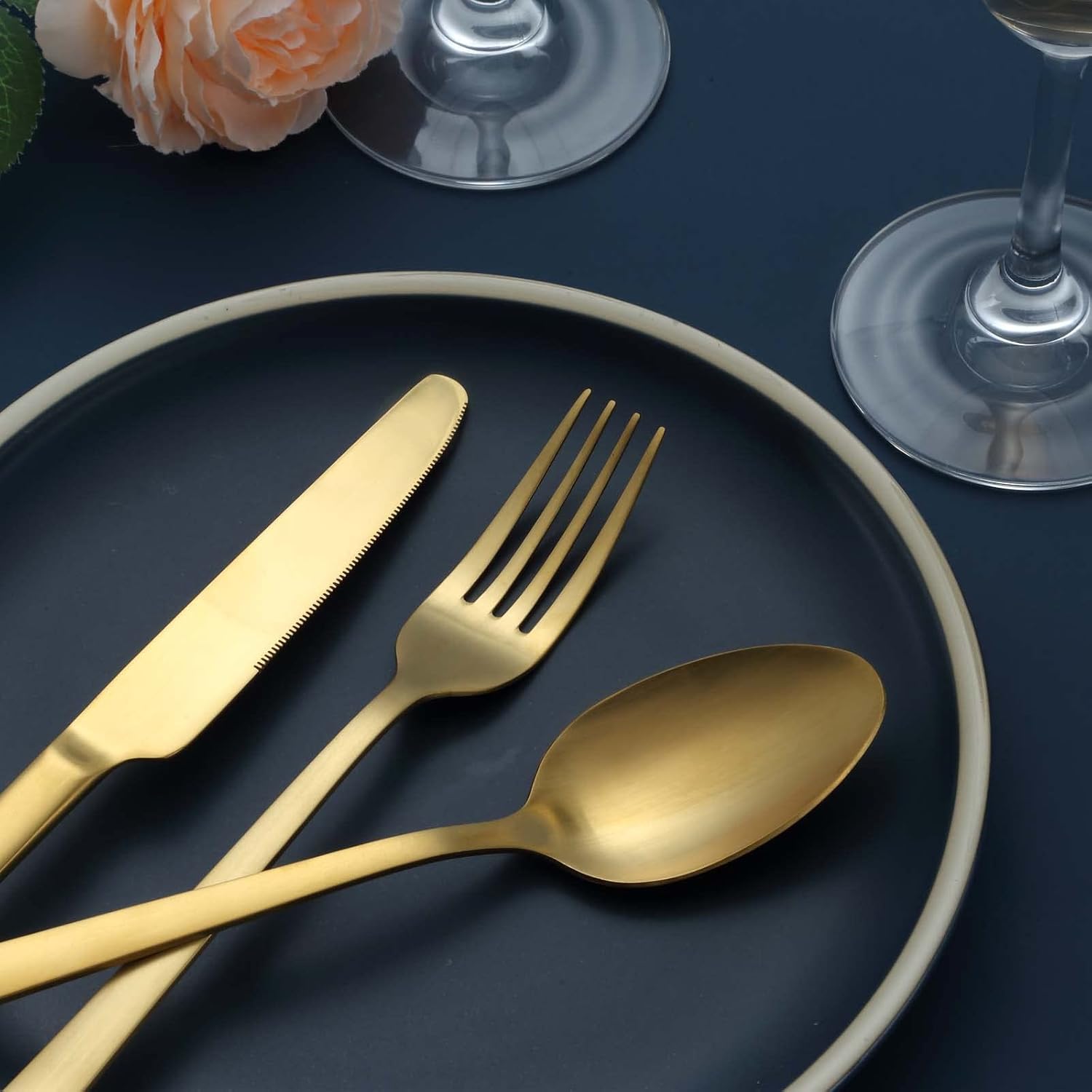 Hunnycook - Service de table 6 pers. 30pcs, inox or mat, lave-vaisselle