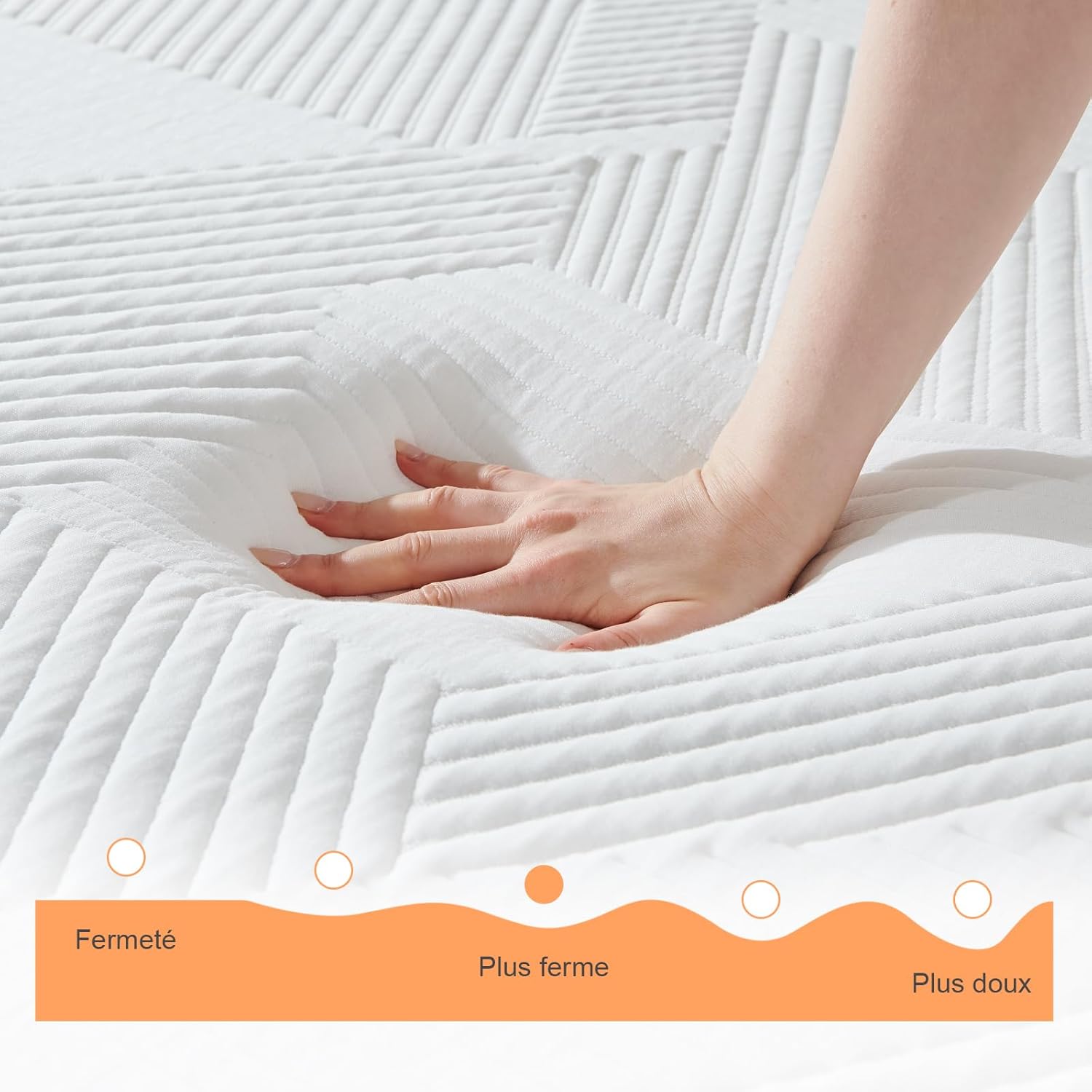 Matelas - mousse à mémoire, 140x190x22 cm, 7 zones, réversible