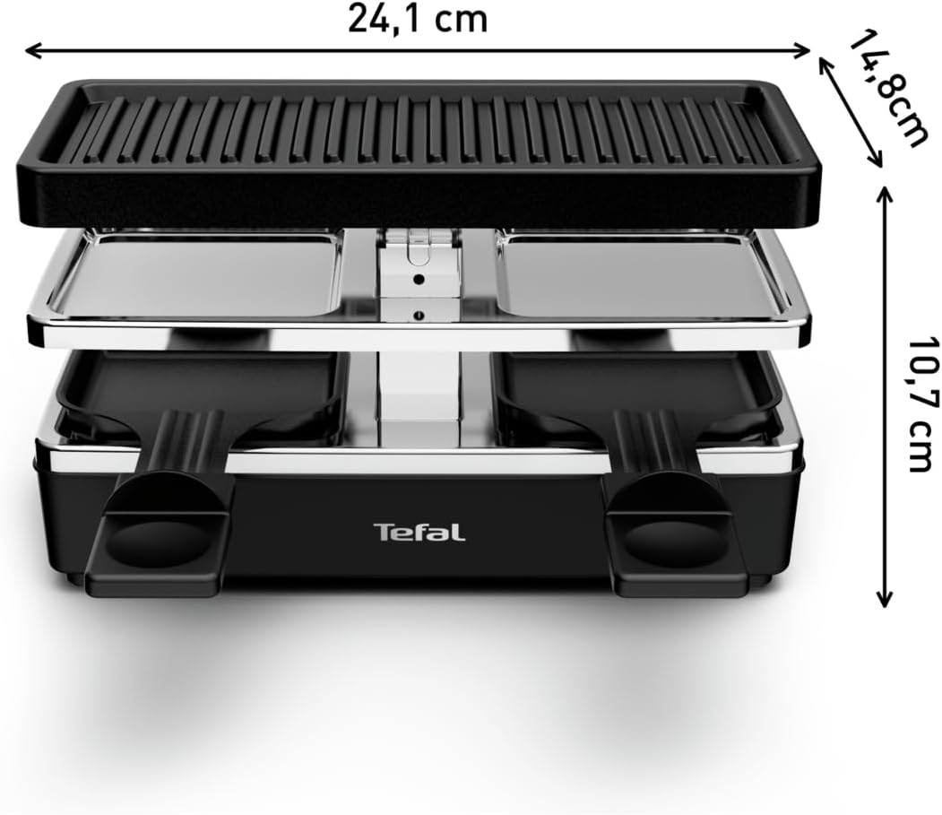 Tefal - raclette Plug & Share, 2 pers, compact, prise intégrée YY5249FB