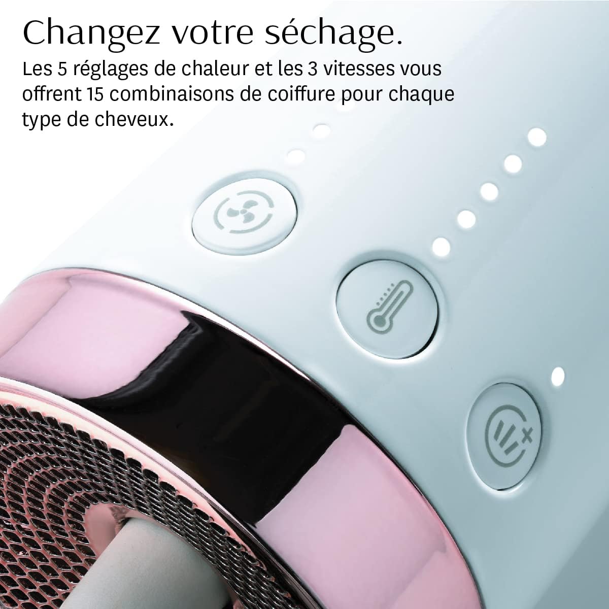 T3 - AireBrush Duo - brosse soufflante, 15 réglages chaleur/vitesse, touche air froid, optimisation volume
