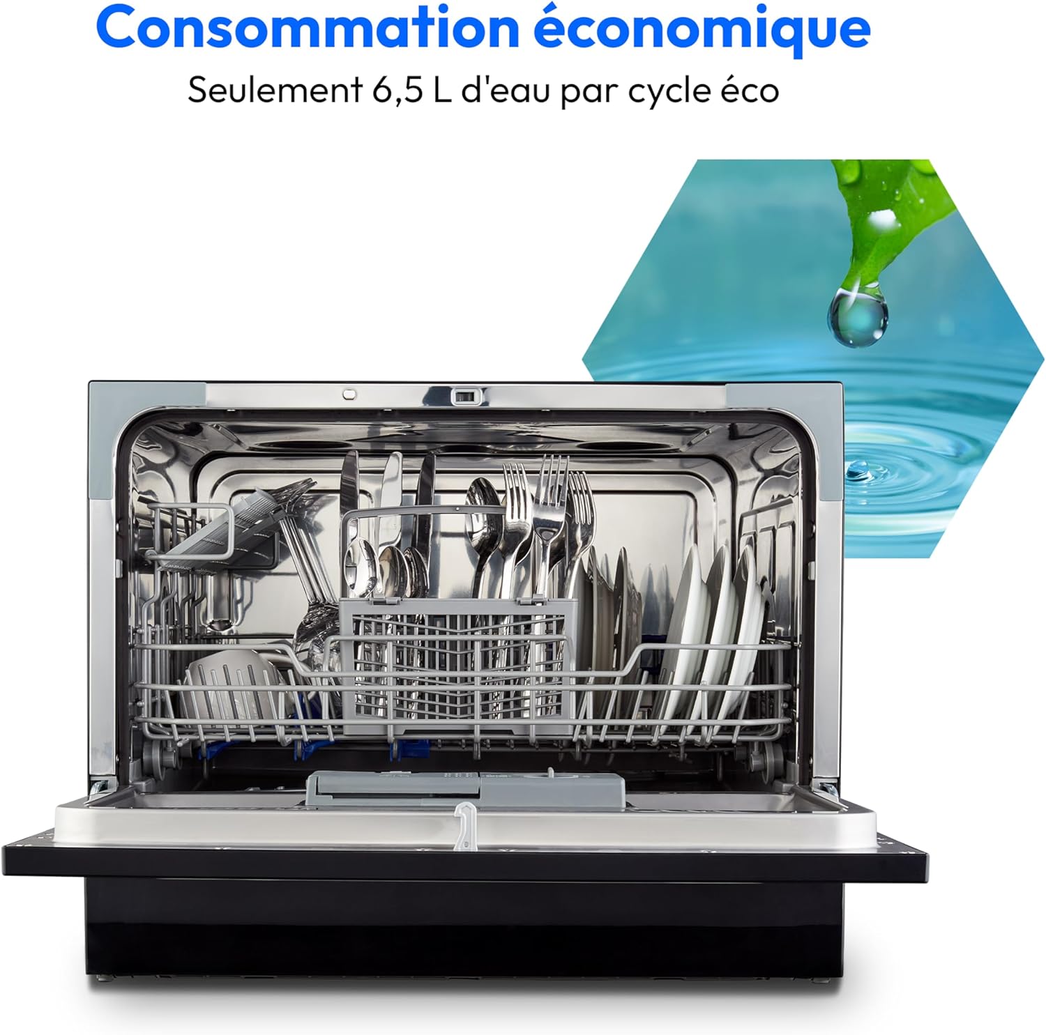 Medion - lave-vaisselle compact 6 couverts, 7 programmes, LED, 47 dB - MD37496