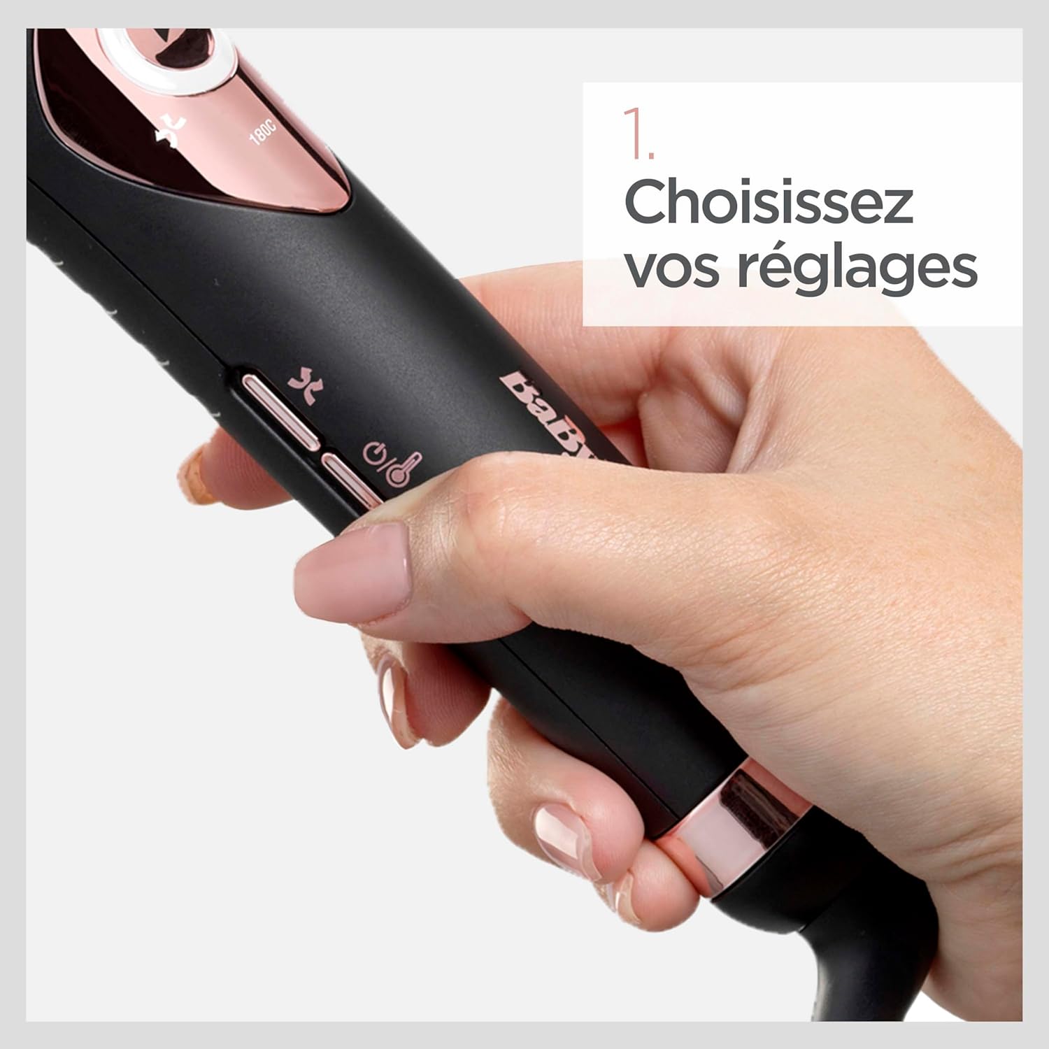 BaByliss - Curl Secret Lite - boucleur automatique, 5 températures, jusqu'à 210°C - C1031E