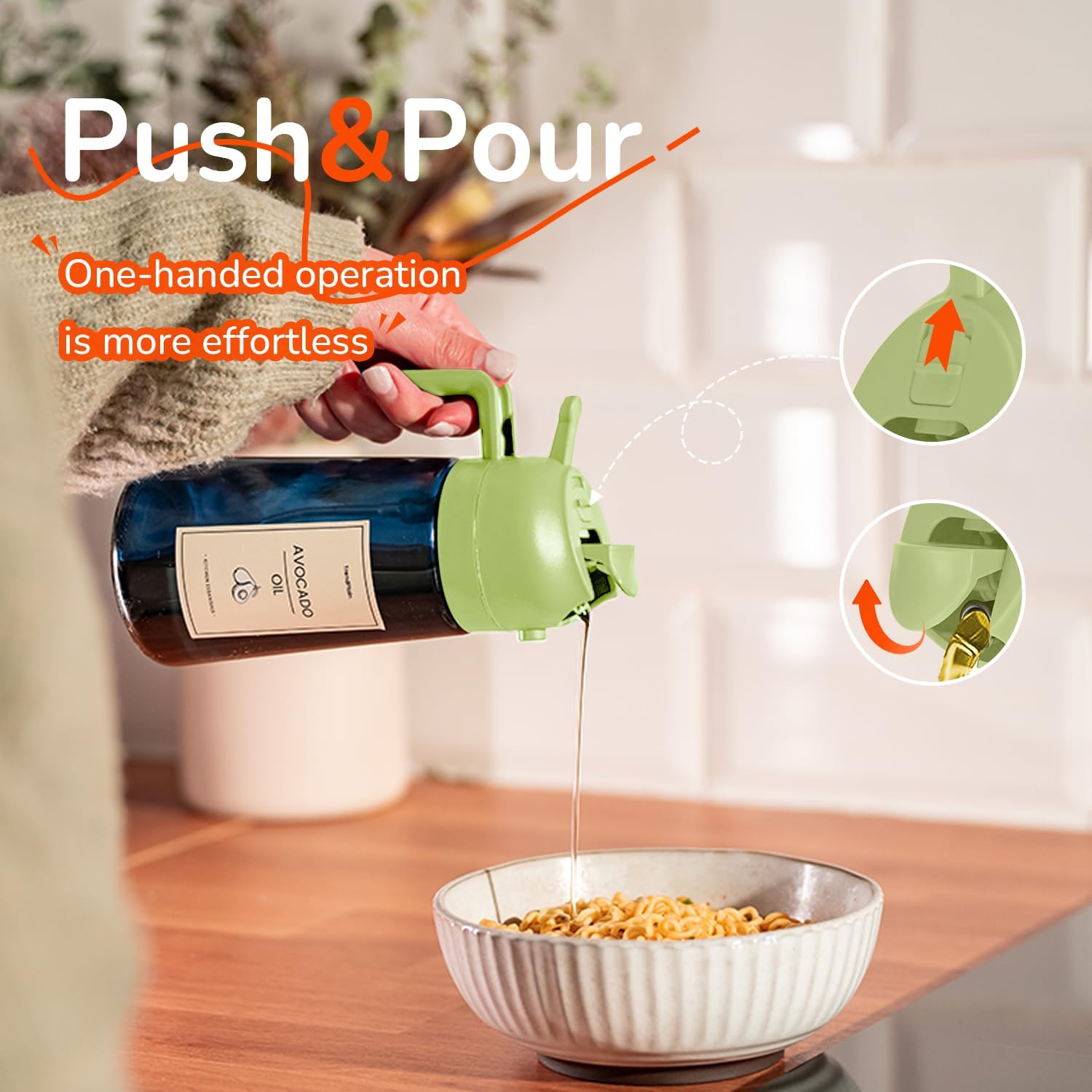 TrendPlain - Spray Huile Cuisine 470ml - 2-en-1 Vaporisateur Salades - TPSD824GS